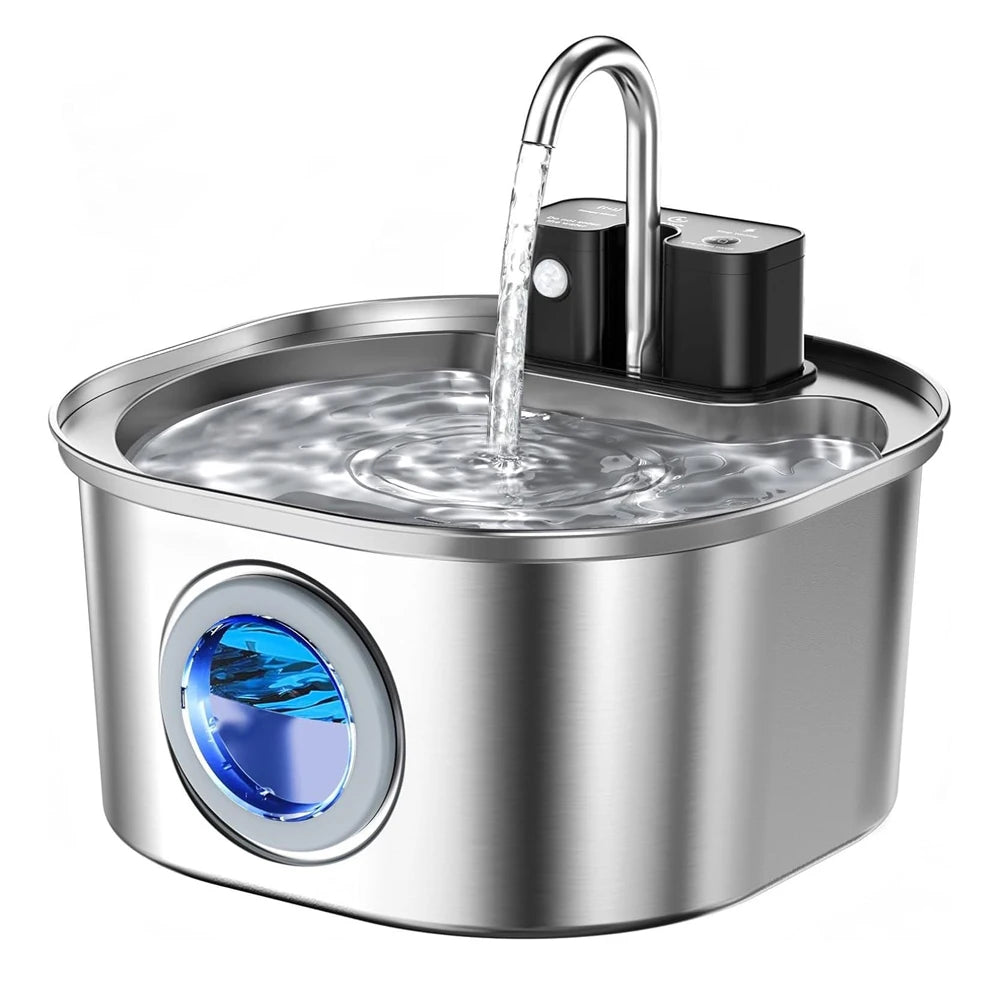 Fontaine à eau sans fil en inox 3 L – Batterie rechargeable