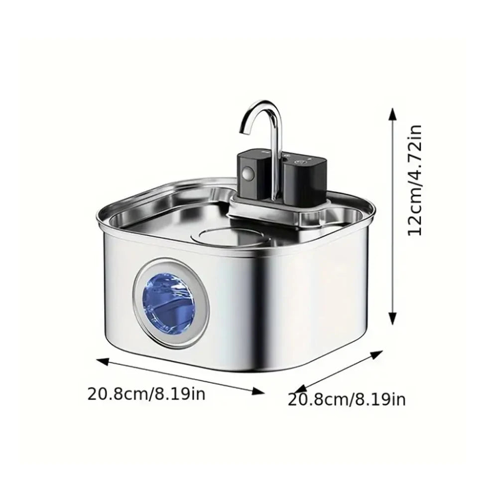 Fontaine à eau sans fil en inox 3 L – Batterie rechargeable